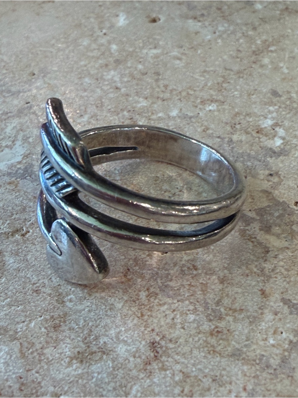 James Avery 925 Stamped Sterling Silver Arrow & Heart Women’s Ring - size 7 - Picture 4 of 7